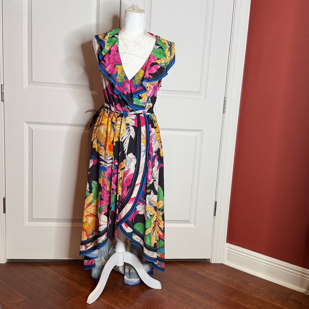 Floral Multicolor Flying Tomato High Low Dress large